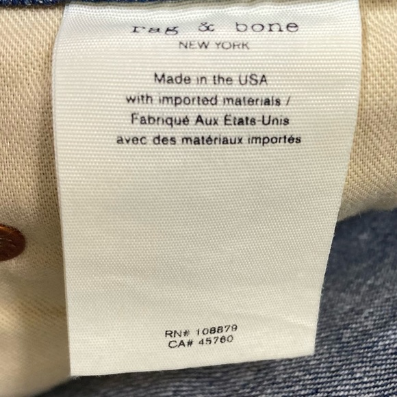 Rag & Bone Stella Dre High Waisted Light Wash Cut Off Denim Jean Shorts Size 32 - Picture 14 of 15